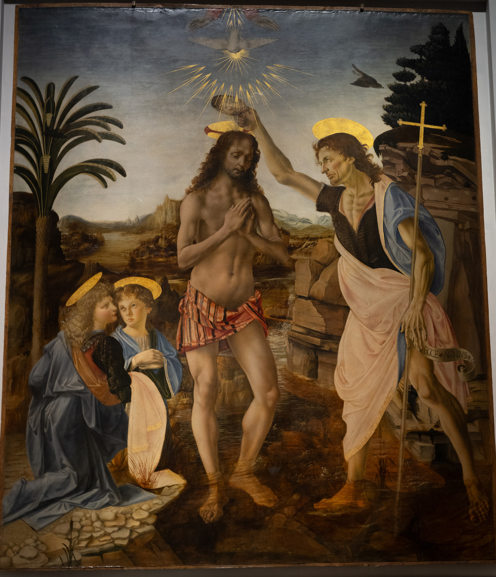 Baptism of Jesus by John the Baptist, painting by Leonardo da Vinci