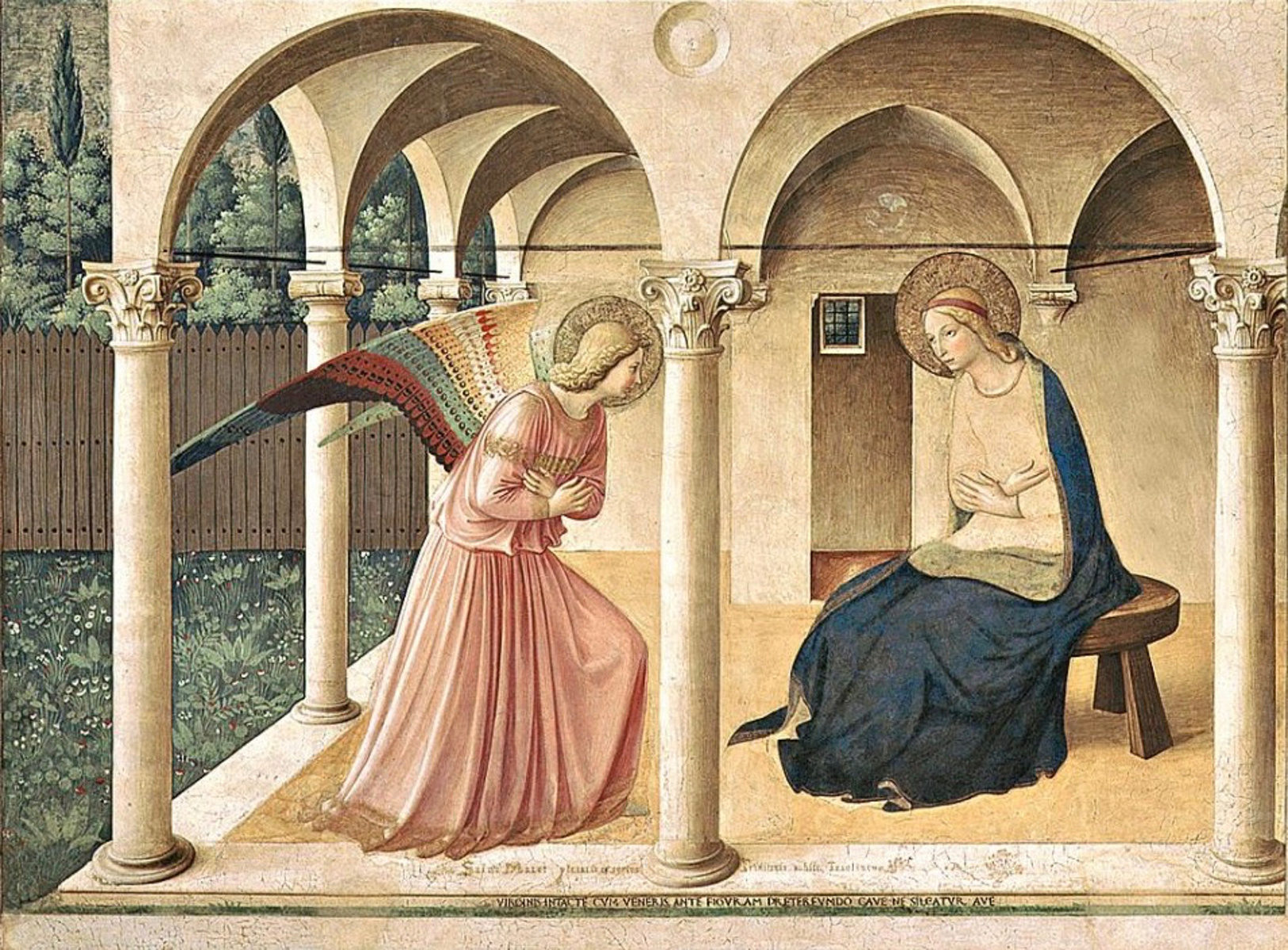 Fra Angelico's Annunciation in the San Marco convent in Florence Italy