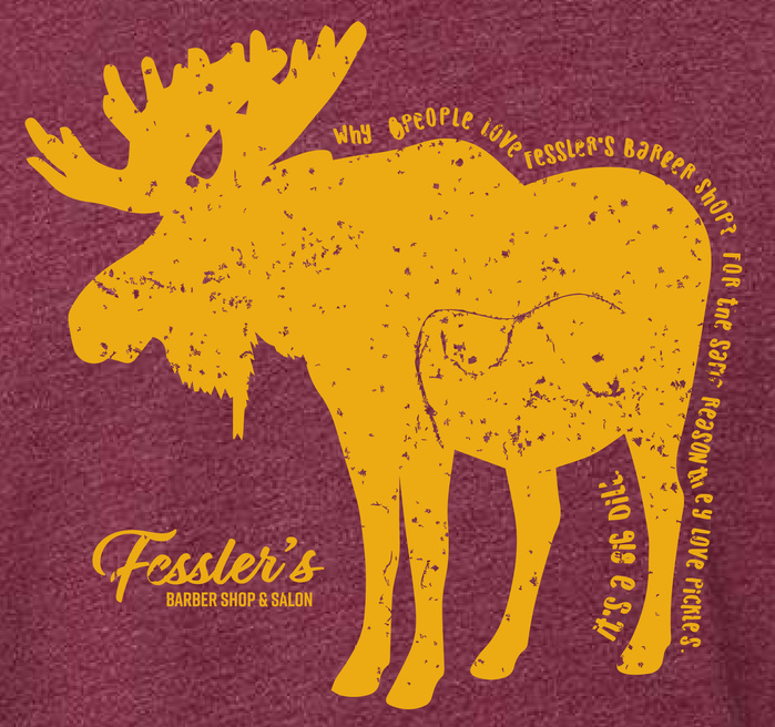 Fessler's Barbershop Moose Design 1 by Tim O'Connor