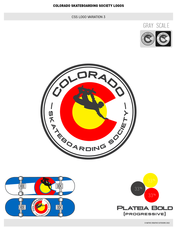 Winning version of the Colorado Skateboarding Society Logo