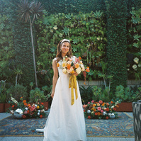 Stunning bride shot on film at The SmogShoppe, captured by Abigail Gorden Photography. A timeless and elegant wedding moment.