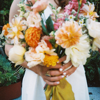 Stunning bouquet detail shot on film at The SmogShoppe, captured by Abigail Gorden Photography. A timeless and elegant wedding moment.