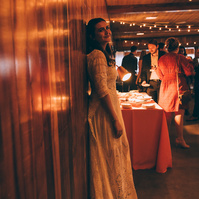 Sweet and intimate moment of a bride captured on her wedding day in Malibu, CA by Abigail Gorden.