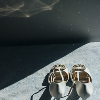 Detail shot of wedding shoes.