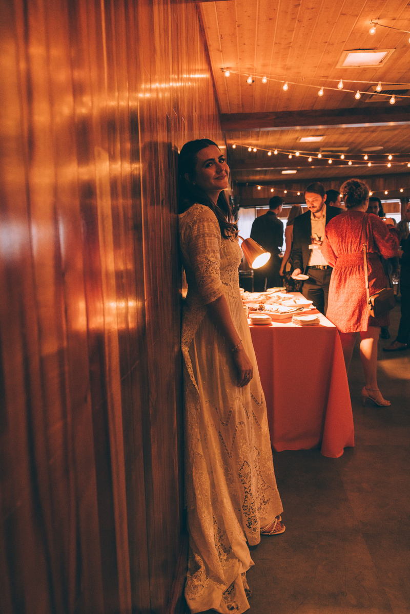 Sweet and intimate moment of a bride captured on her wedding day in Malibu, CA by Abigail Gorden.