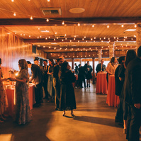 Ambient scene of a wedding party shot at Duke's Malibu.