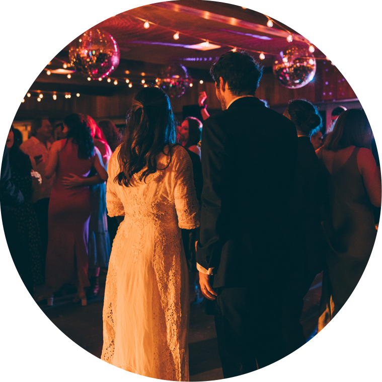 Wedding photography of dance scene at a wedding night at Duke's Malibu in California.