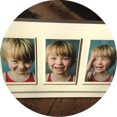 Framed kids triptych