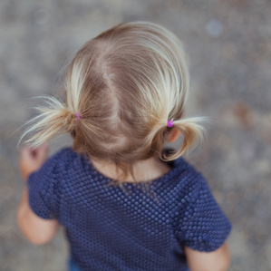 Little girl with pigtails
