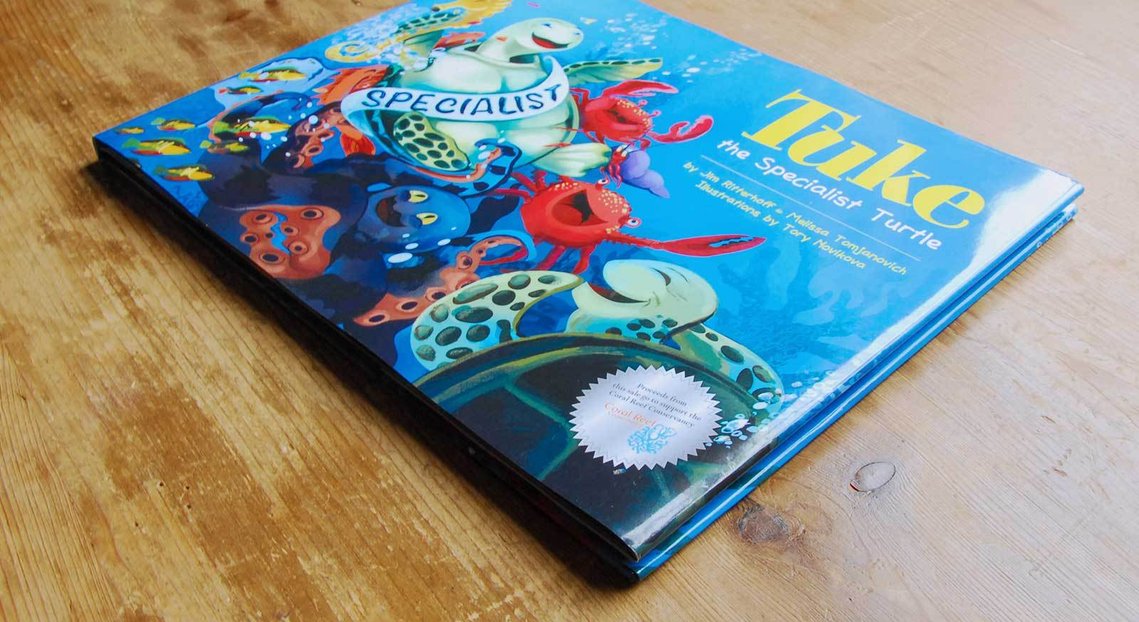 Tuke - the Specialist Turtle, logotype & book design. Chowder, Inc.