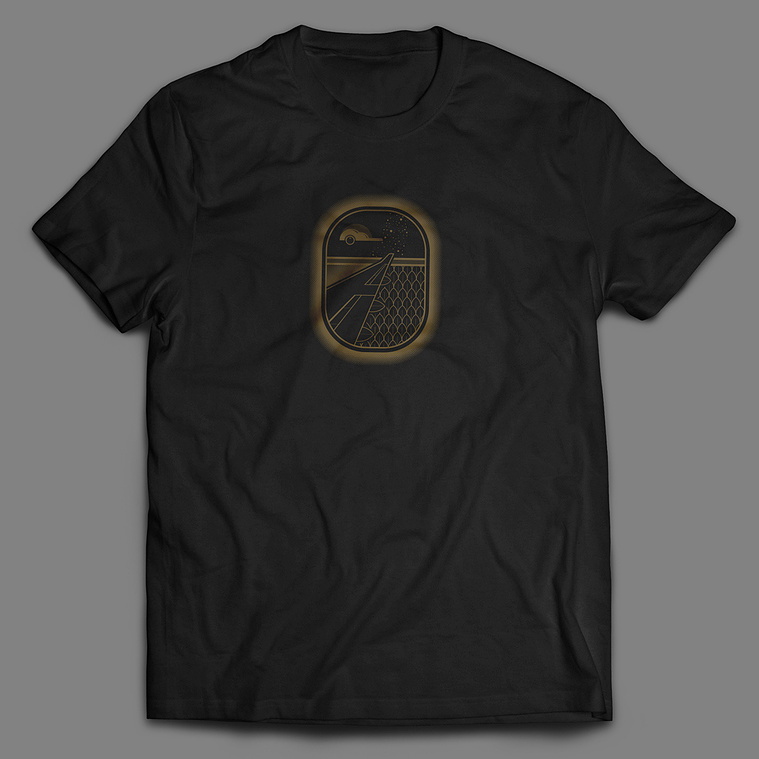 BIRDS T-SHIRTS golden print on gray