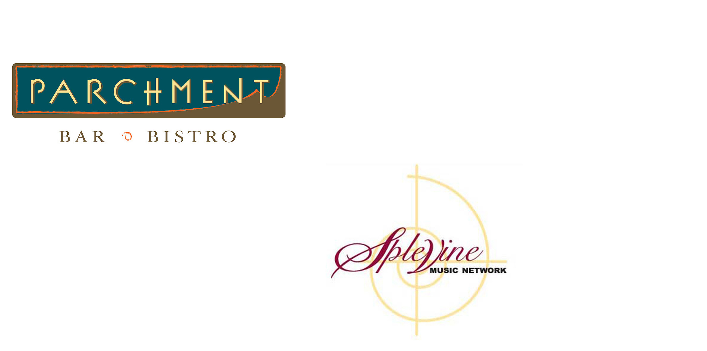 parchment bar/bistro logo, spleVine music network logo