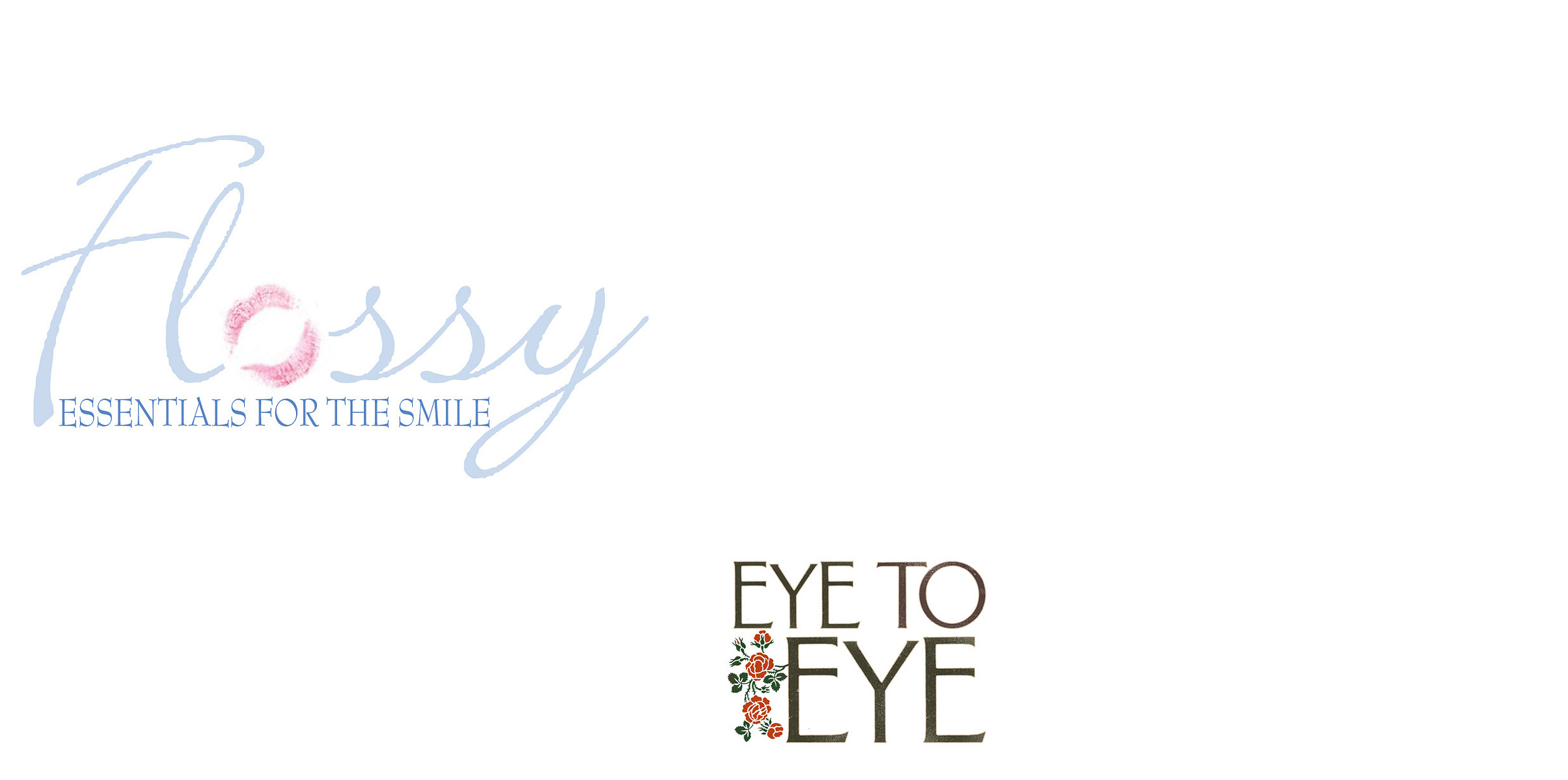 flossy logo, eye to eye logo