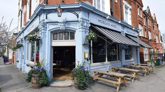 The Morgan Arms pub in Bow, East London. Dog friendly venue hosting a dog show plus pop-up photoshoot with Woof Photography.  