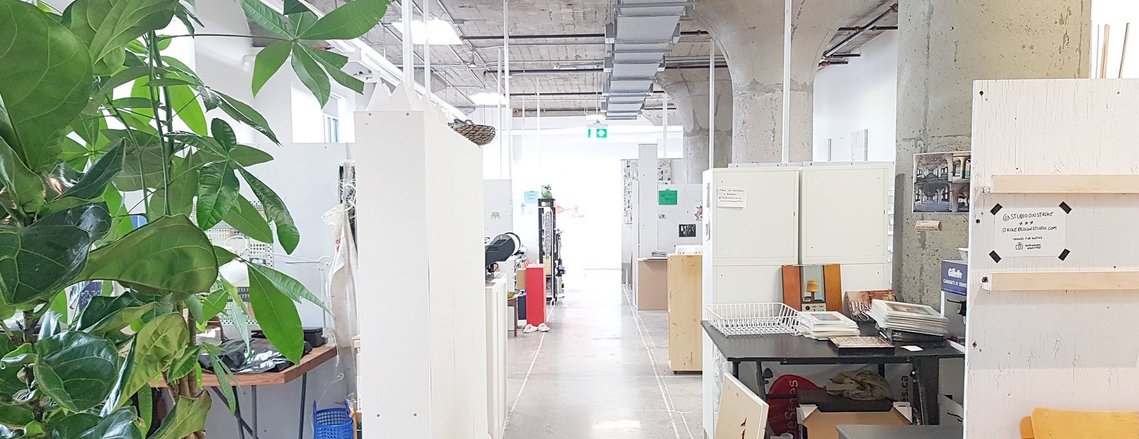 An industrial office studio space