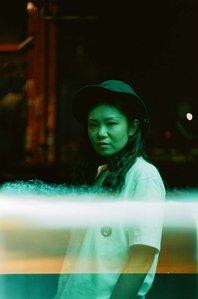 portrait, chacha, singer, chinese, first of the roll, light leak, green light, yuyintang, shanghai, china