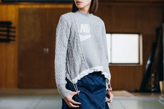 grey sweater, textures, nike logo, martial art dojo, japan, tokyo, girl model, lips, wooden background