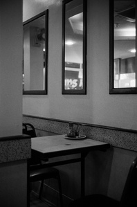 table and wall in a restaurant