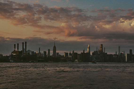 New York city skyline shot from Brooklyn. 
