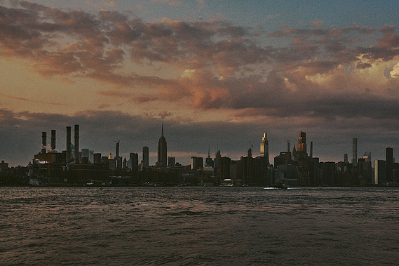 New York city skyline shot from Brooklyn. 