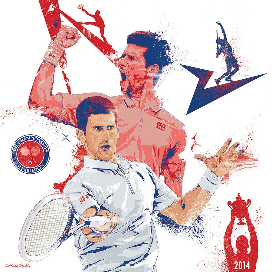 Novak Djokovic Tennis Illustration