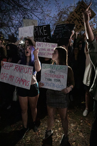 Protesters gather outside CU Boulder&amp;amp;amp;#x27;s PIKE fraternity on Friday, November 5th, 2021. (Io Hartman&amp;amp;amp;#x2F;CU Independent)