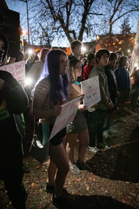 Protesters gather outside CU Boulder&amp;amp;amp;#x27;s PIKE fraternity on Friday, November 5th, 2021. (Io Hartman&amp;amp;amp;#x2F;CU Independent)