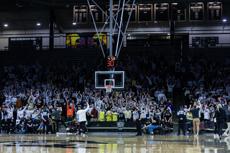 The student section at the CU Events Center cheers for the University of Colorado Boulder&#x27;s Women&#x27;s Basketball team on Friday, Jan. 14th, 2022. (Io Hartman&#x2F;CU Independent)