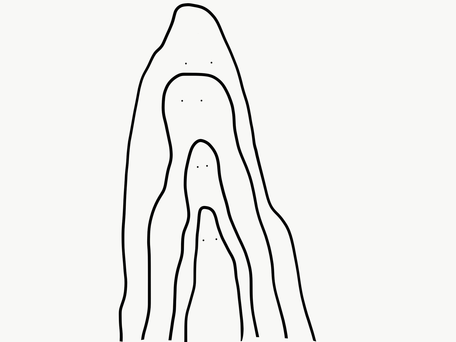 four ghosts which fit inside onanother like Russian dolls