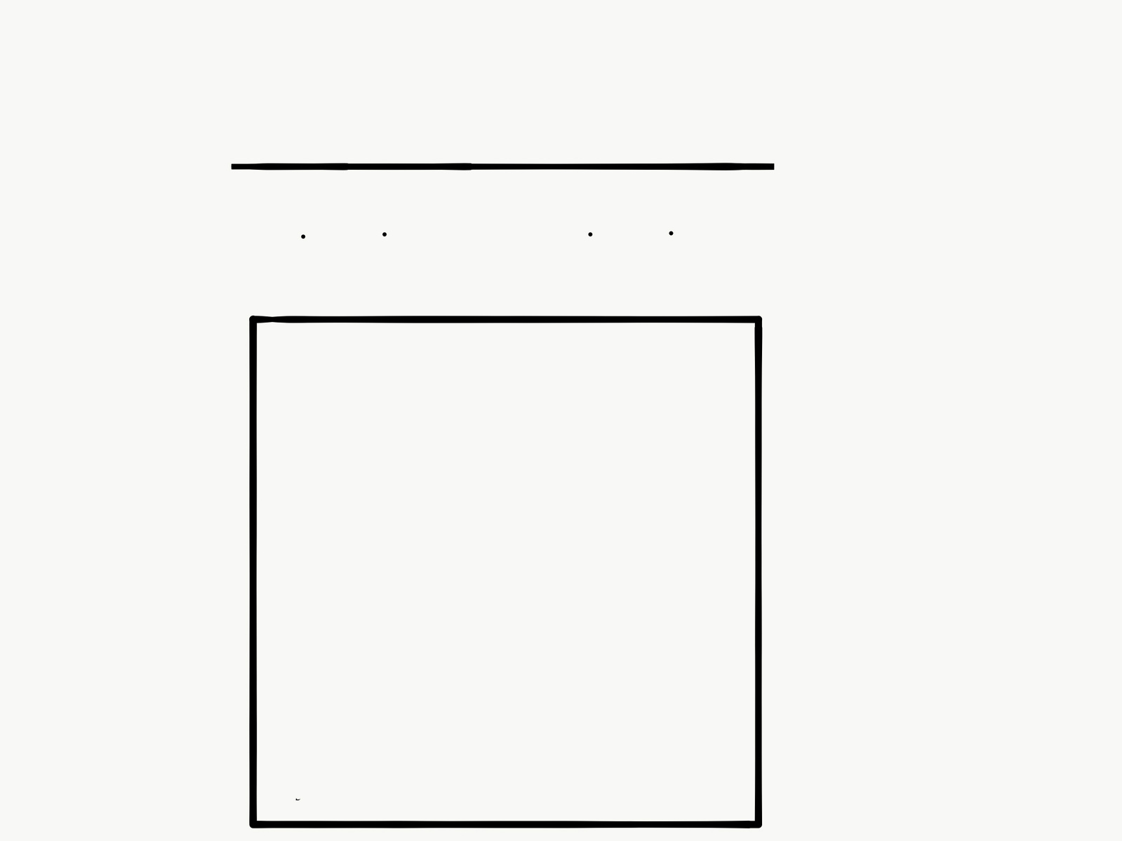 two pairs of eyes lie in a totally square double bed
