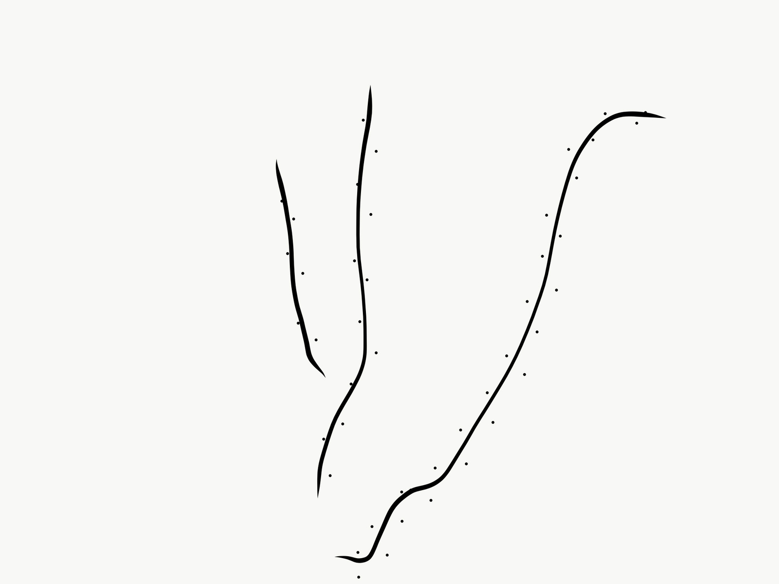 three scars of different sizes