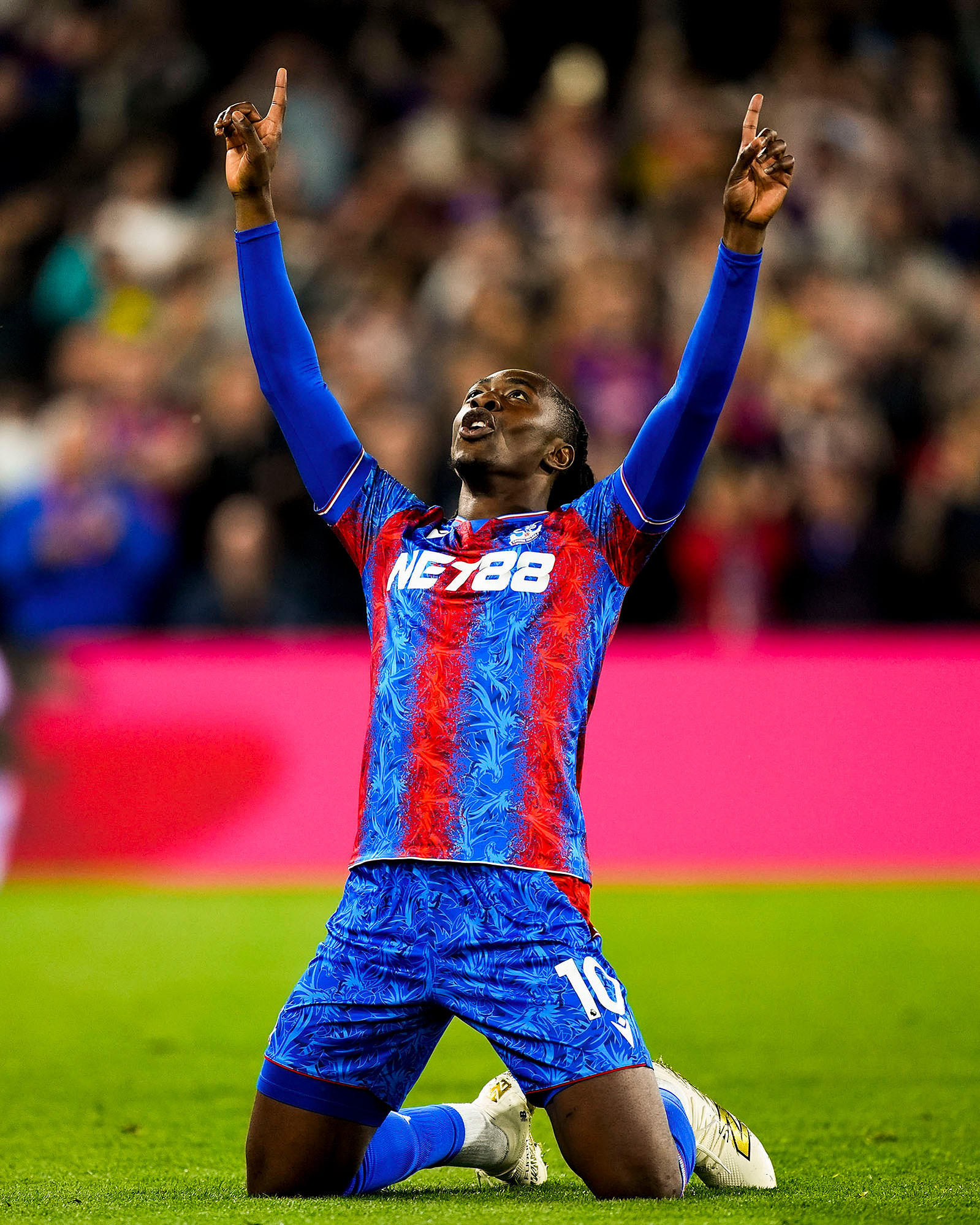 Crystal Palace's Eberechi Eze celebrates scoring their side's fourth goal of the game during the Premier League match against Wolverhampton Wanderers at Selhurst Park, London.
