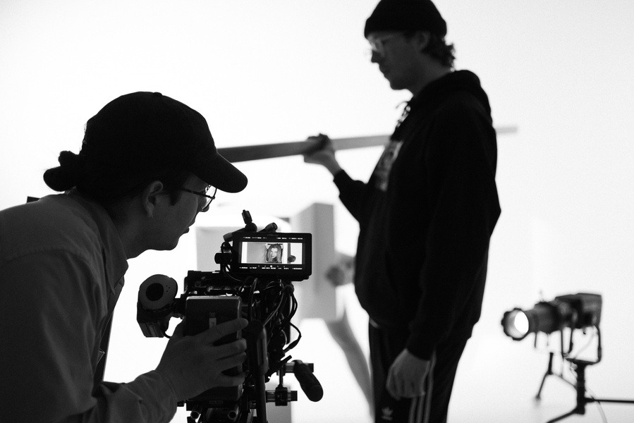 Klemens Hannigan, Baldvin Vernharðs, Sindri behind the scenes of the music video for Never loved someone su much. Photo By Eva Rut Hjaltadóttir