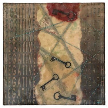 JEN-K-ART - Mindset Keys
2024, 10x10, encaustic mixed media