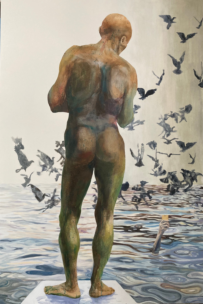 Oil and acrylic on panel