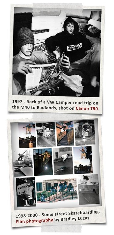 Historic photography montage of photos by Bradley Lucas from 1997-2000