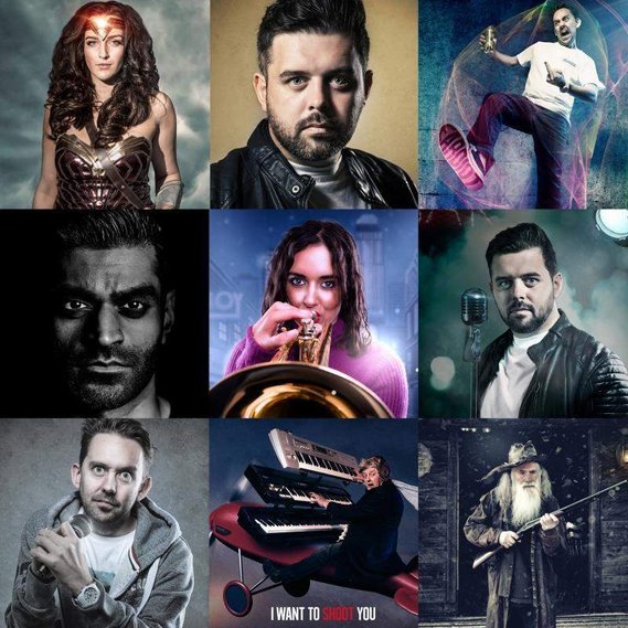 Montage of 9 portrait photography works by Bradley Lucas