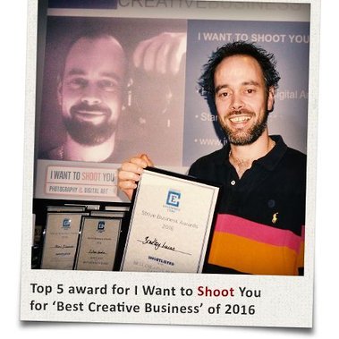 Photo of Bradley Lucas with Enterprise Cube Awards certificate after the London awards ceremony. I got in the Top 5 'Best Creative Business of 2016' 