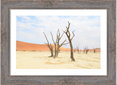 A selection of landscape photographs taken at Dead Vlei, Sossusvlei, in the Namib-Naukluft National Park, Namibia by photographer Lizane Louw