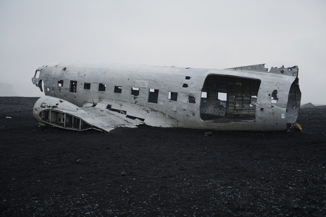 1717. Abandoned I. Sólheimasandur, Iceland. A picture of an abandoned aeroplane. Elements of Nature Curation, Lizane Louw. 