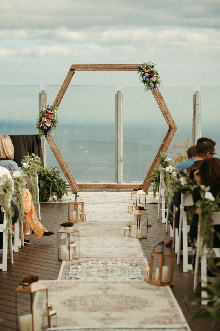 homemade arch for wedding ceremony