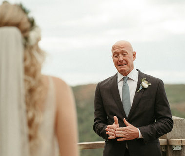 The first look between Father and Daughter on her wedding day in Minnesota.