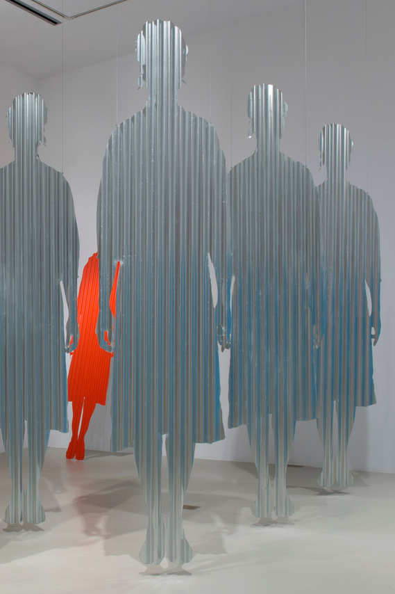 arming by clara, 2017. Corrugated zinc, each 33