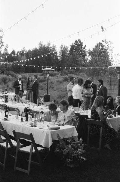film photos of grandmas crying during an oregon wedding reception