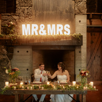 Bride and groom cheers at their Brasada Ranch wedding in Bend Oregon