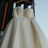 photo of the bride's wedding dress at Brasada Ranch 