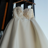 photo of the bride's wedding dress at Brasada Ranch 