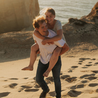 Sunset Engagement Session Oregon Coast 