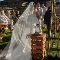 Wedding ceremony photo at Brasada Ranch
