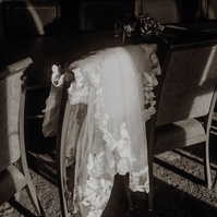 detail photo of bride's veil at Brasada Ranch wedding Bend Oregon